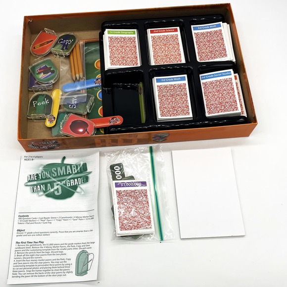 Parker Brothers Are You Smarter Than A 5th Grader Board Game Complete Ages 8+ - Picture 3 of 5